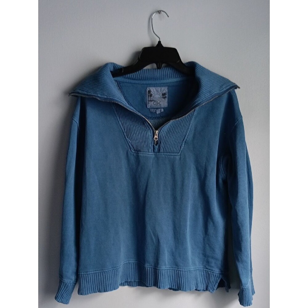 C&C California Blue Quarter-Zip Pullover Sweatshirt